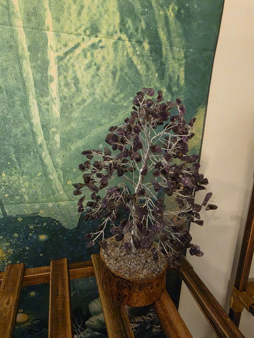 Handcrafted Amethyst Gemstone Tree in Purple